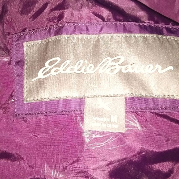 Eddie Bauer Burgundy Down Jacket Coat Size Medium - Picture 3 of 4